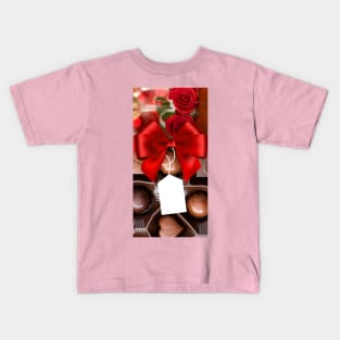 Bow Roses and Chocolate Design Kids T-Shirt